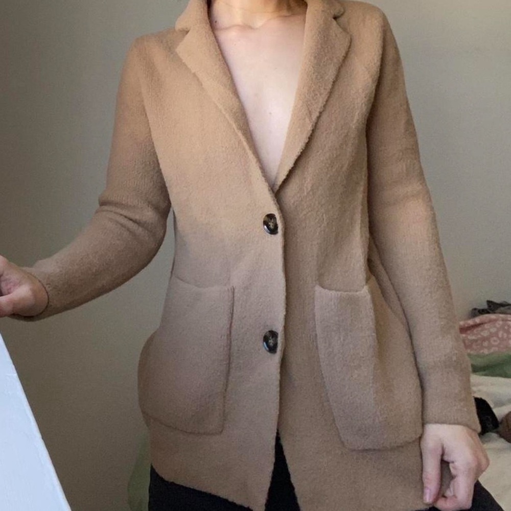 XS Petite Ann Taylor super soft tan / beige cardigan NWOT